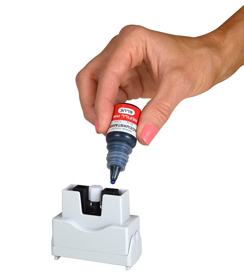 AccuStamp ACCU-STAMP2 Message Stamp with Shutter, 1-Color, ENTERED, 1-5/8" x 1/2" Impression, Pre-Ink, Blue Ink (035614) - Image 5